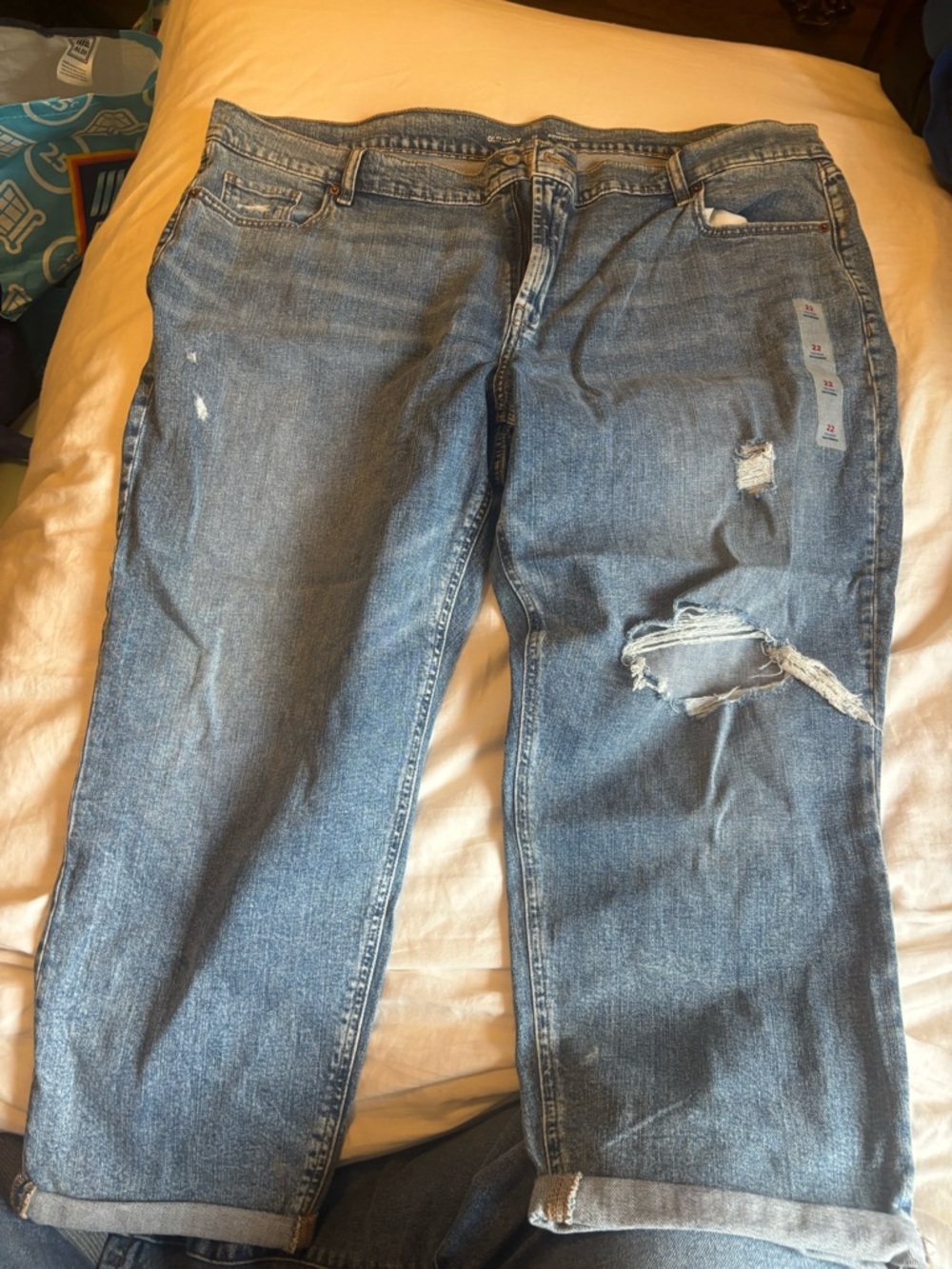 Old Navy Distressed Light Blue Boyfriend Jeans